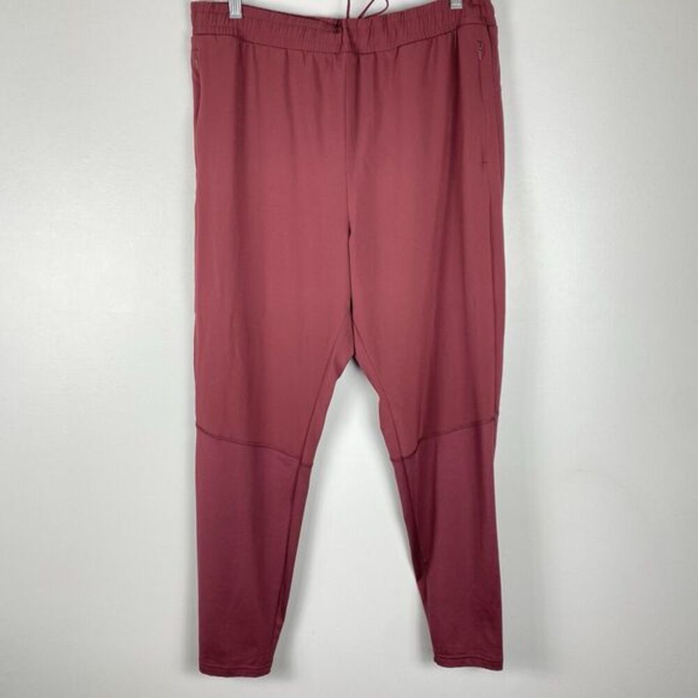 All In Motion Mens High Rise Activewear Pants Red Elastic Waist Gym L